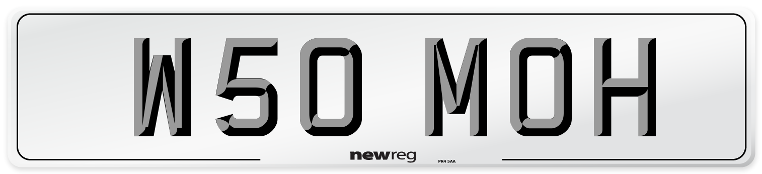W50 MOH Number Plate from New Reg